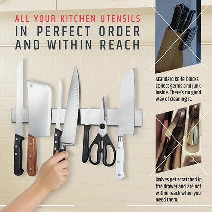 Magnetic Knife Strip Stainless Steel 30cm 40cm 50cm Kitchen Holder