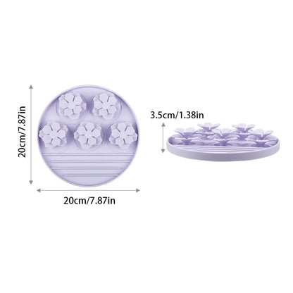 Round Silicone Pet Snuffle Mat with Suction Cup - Slow Feeder