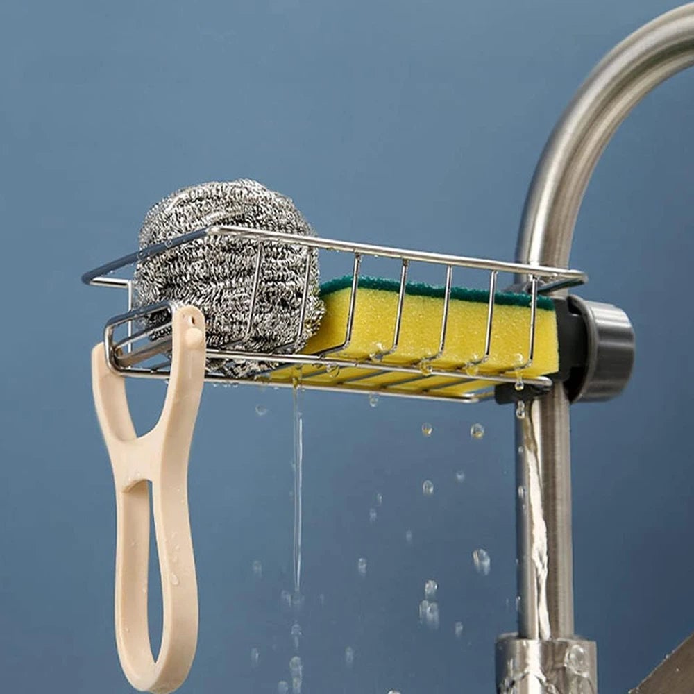 Flexible Kitchen Sink Drain Rack - Sponge Storage & Soap Drainer