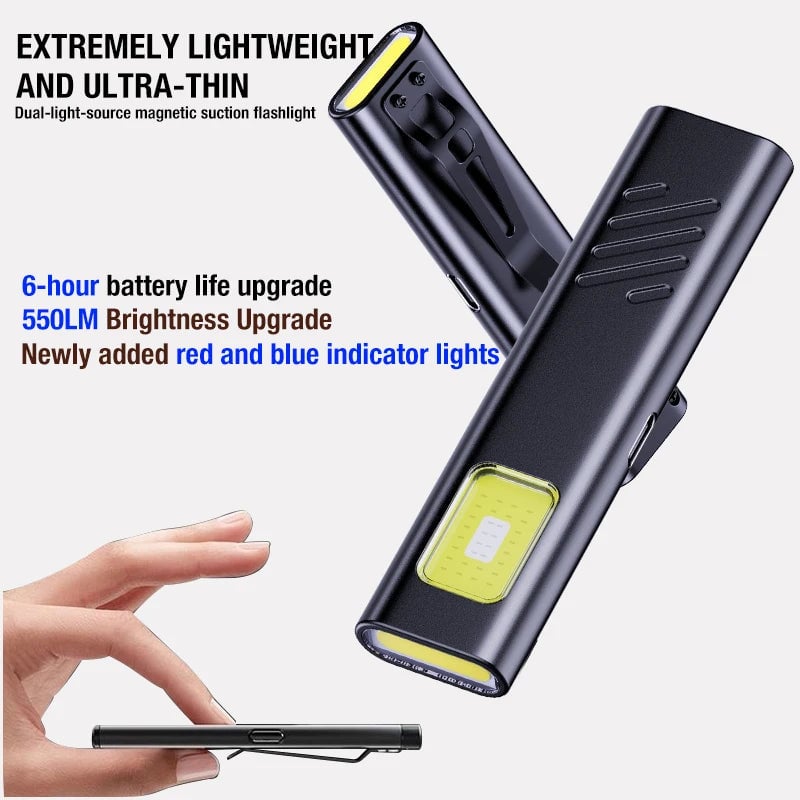 Mini EDC Security Flashlight with Cap Clip - Portable Emergency Work Light