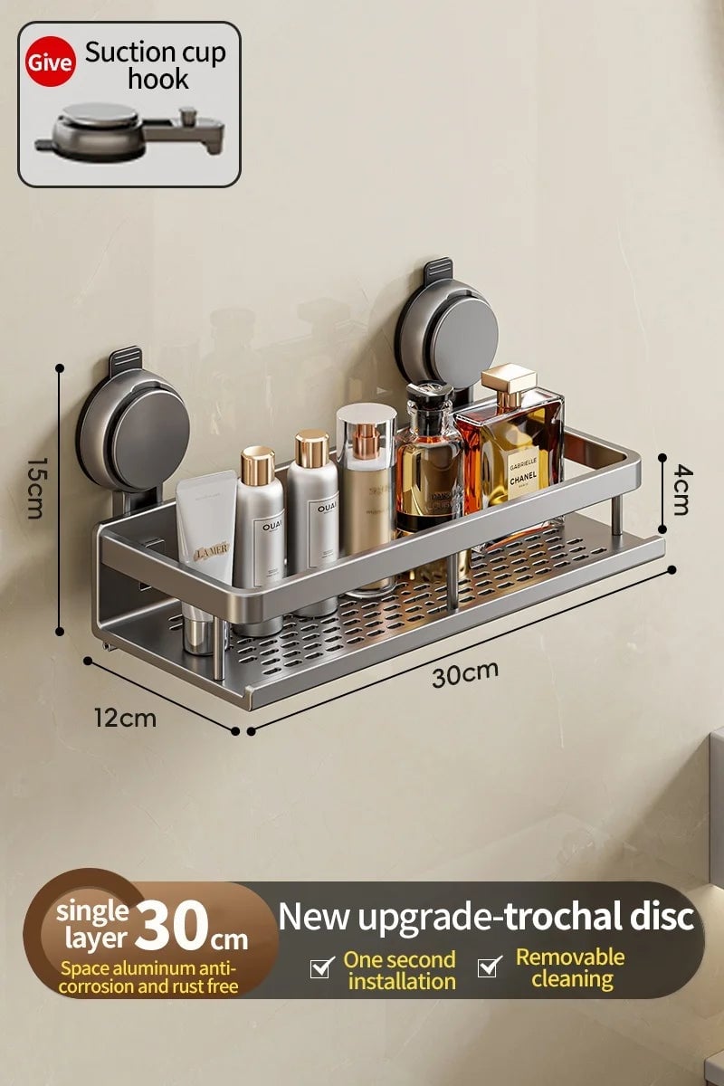Wall Mounted Non-Perforated Towel Rack Multi-Room Storage Organizer