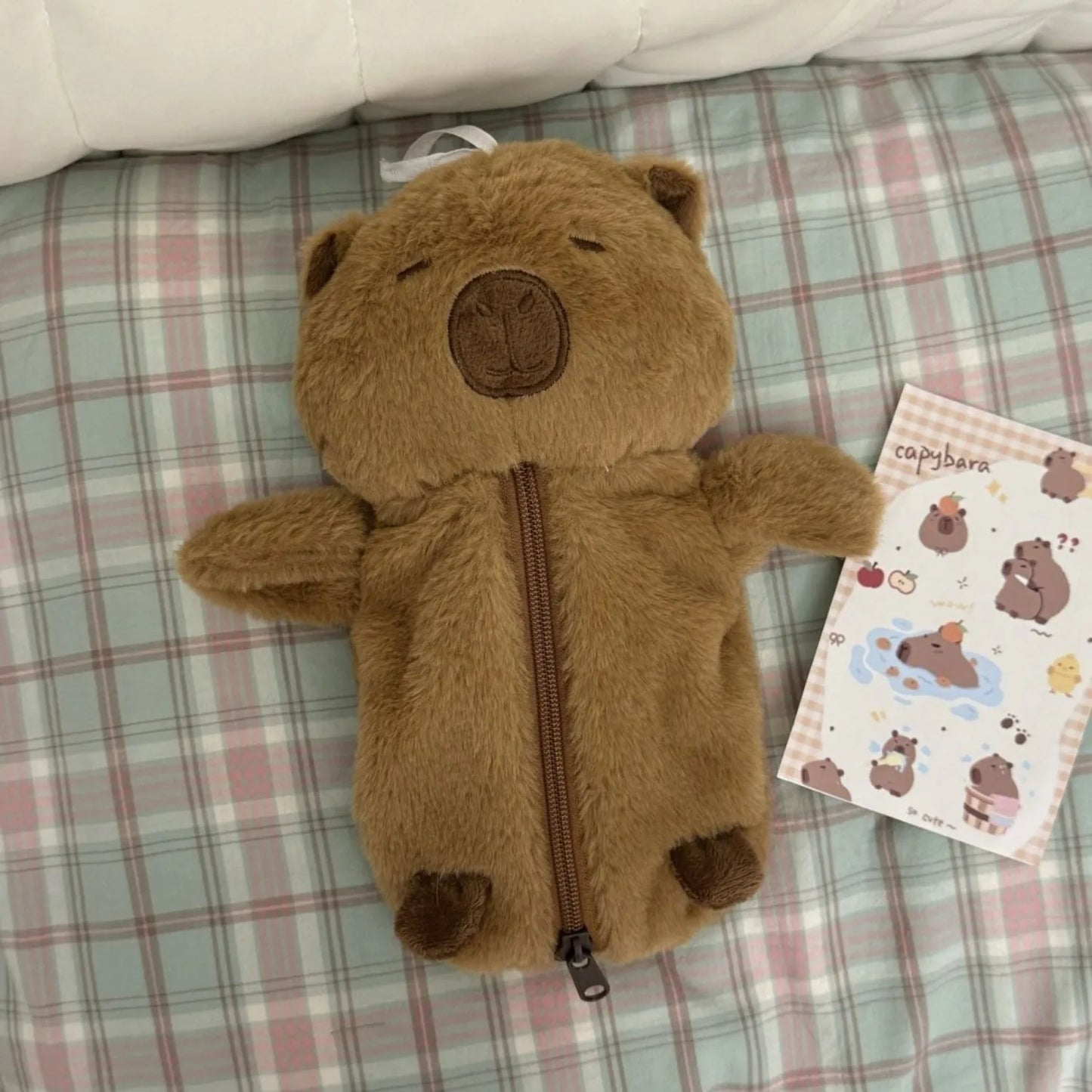 Large Capacity Plush Capybara Pencil Case Multifunctional Storage