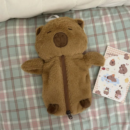 Large Capacity Plush Capybara Pencil Case Multifunctional Storage