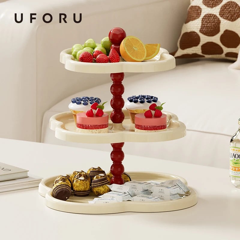 Multi-Tier French Style Fruit Cake Stand - Elegant Afternoon Tea Tray