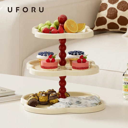 Multi-Tier French Style Fruit Cake Stand - Elegant Afternoon Tea Tray