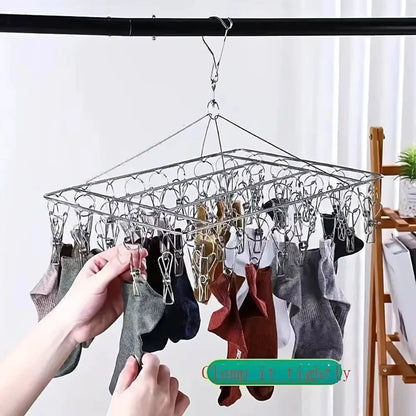 Stainless Steel Windproof Clothespin Hanger for Bra Sock Towel