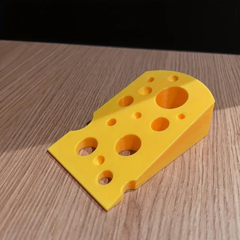 Cheese Shape Door Stopper - No Screw Under Door Safety Bumper
