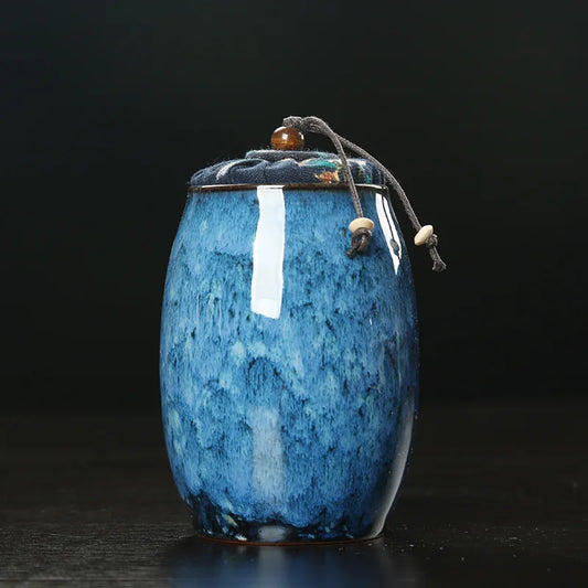 Mini Ceramic Food Storage Jar with Sealed Lid - Tea Caddy Container