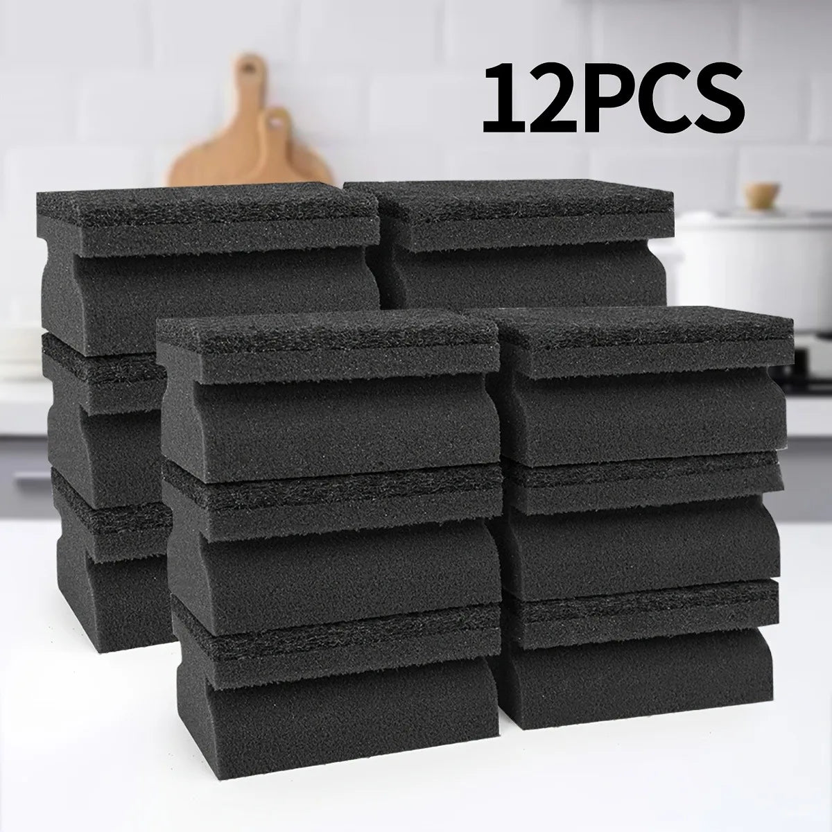 3-Pack Double-Sided Non-Scratch Scouring Sponges for Kitchen