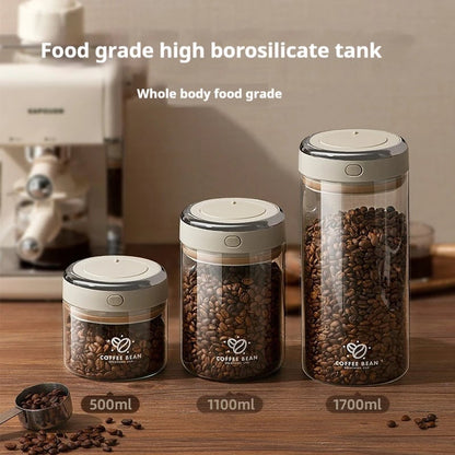 Vacuum Sealed Coffee Bean Storage Jar with Date Tracker & Valve