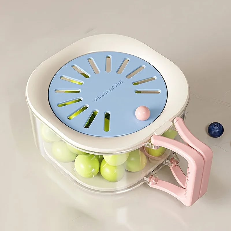 2-in-1 Double Layer Drain Basket with Foldable Handle - Fruit Strainer