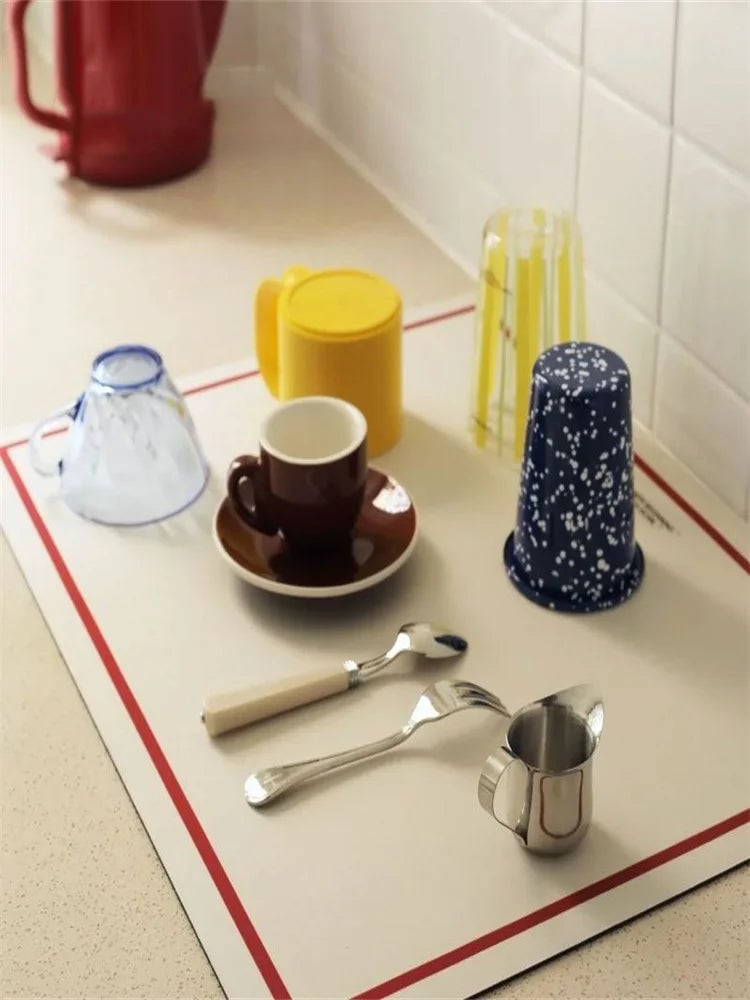 Diatomaceous Earth Kitchen Drain Mat - Absorbent Counter Placemat