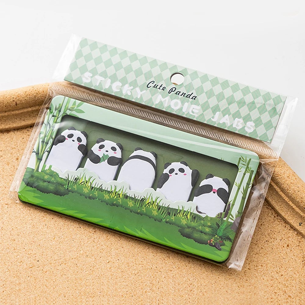 Cartoon Animals Sticky Notes 150 Sheets - Capybara Panda Cat Memo Clips