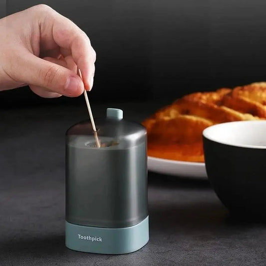 Automatic Press Toothpick Dispenser - Plastic Storage Container