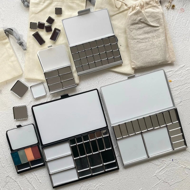 TN Travel Watercolor Box Magnetic Grid Palette Portable Acuarela Set