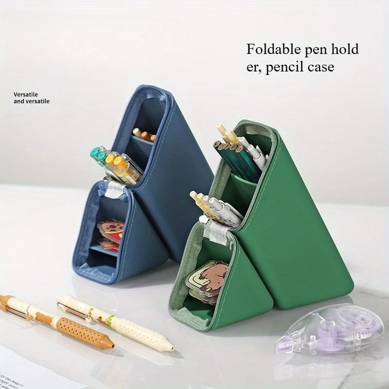 Foldable Silicone Pen Holder - Large Capacity Expandable Desk Cup
