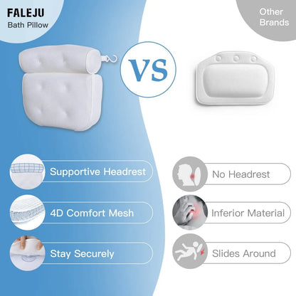 Transform your bath experience with premium air mesh bathtub pillows. Ergonomic neck and back support with secure suction cups. 2-pack for ultimate comfort.