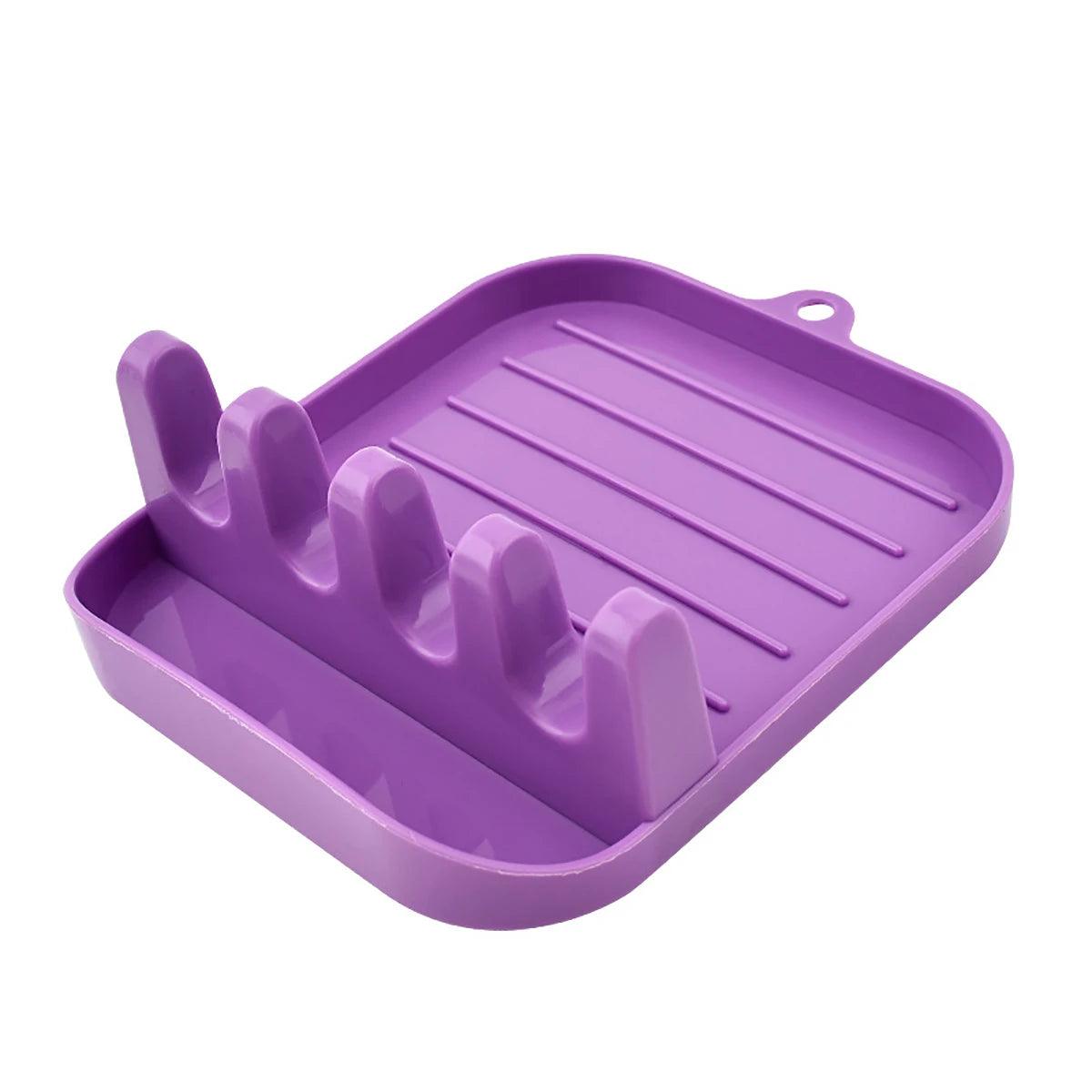 Non-Slip Kitchen Organizer Shelf - Pot Lids, Spoons & Chopsticks Rest
