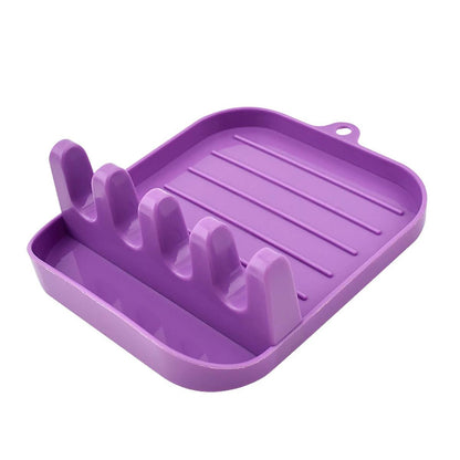Non-Slip Kitchen Organizer Shelf - Pot Lids, Spoons & Chopsticks Rest