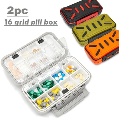 16 Grid Weekly Pill Organizer Box - Medicine Storage Container