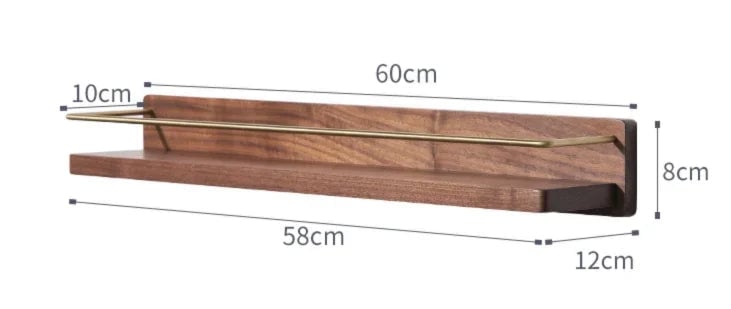 Wall Mounted Wooden Towel Rack Paper Holder Bathroom Storage Shelf