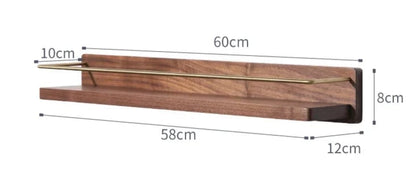 Wall Mounted Wooden Towel Rack Paper Holder Bathroom Storage Shelf