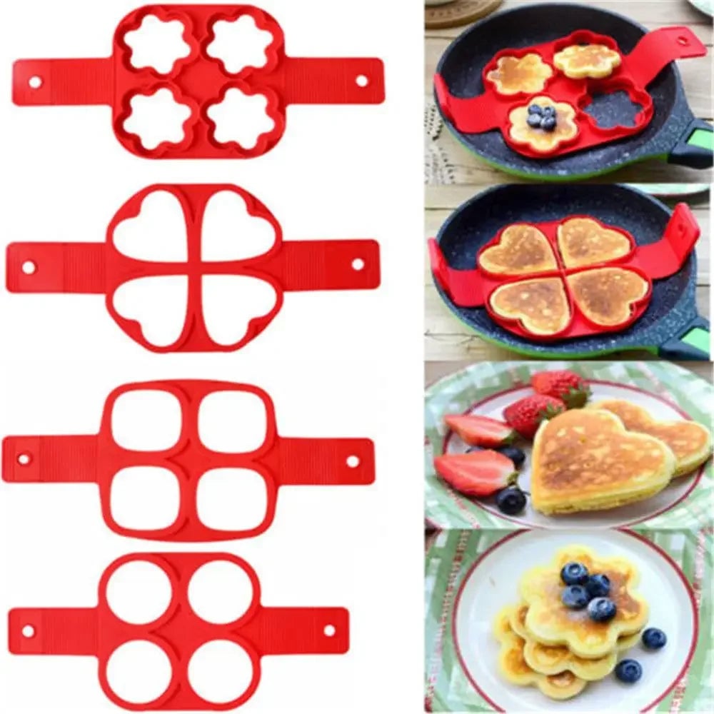 Silicone Egg Ring Pancake Mold - Nonstick Fried Egg Shaper