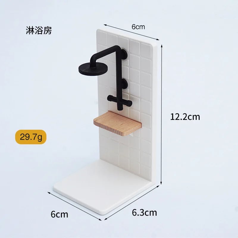 1/12 Scale Dollhouse Bathroom Set - Washbasin Tub Toilet Miniature