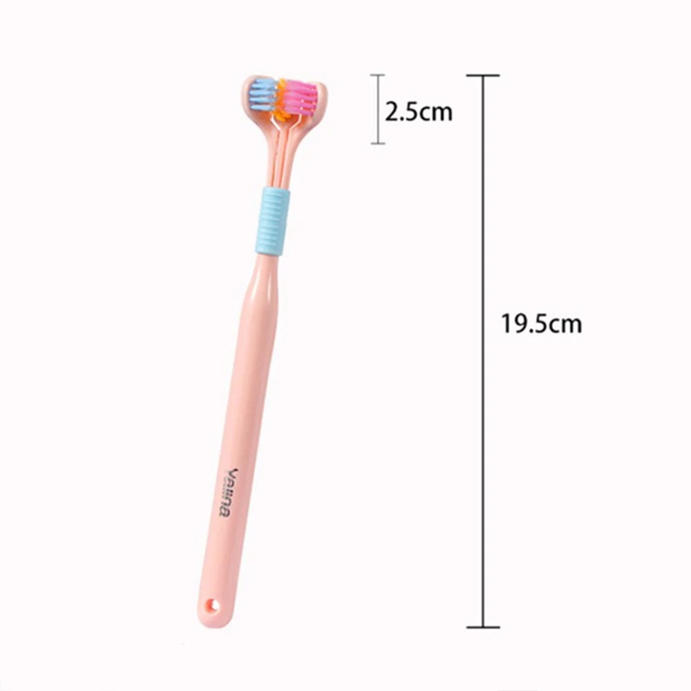 3 Sided Toothbrush Soft Bristles Deep Clean Adults Kids Oral Care