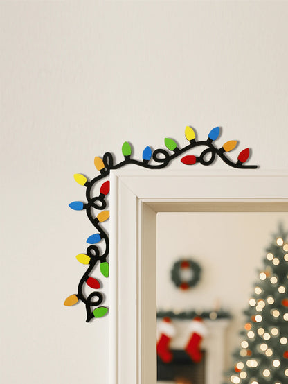 Christmas Door Frame Decoration - Colorful Branch Wall Decor Xmas