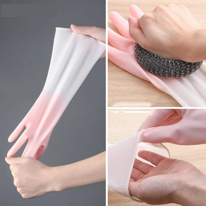 Waterproof Latex Rubber Cleaning Gloves - Kitchen Dishwashing
