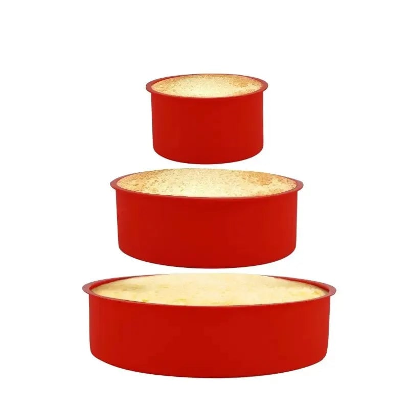 Silicone Cake Mold Set 4/6/8inch Round Nonstick Baking Pans Reusable