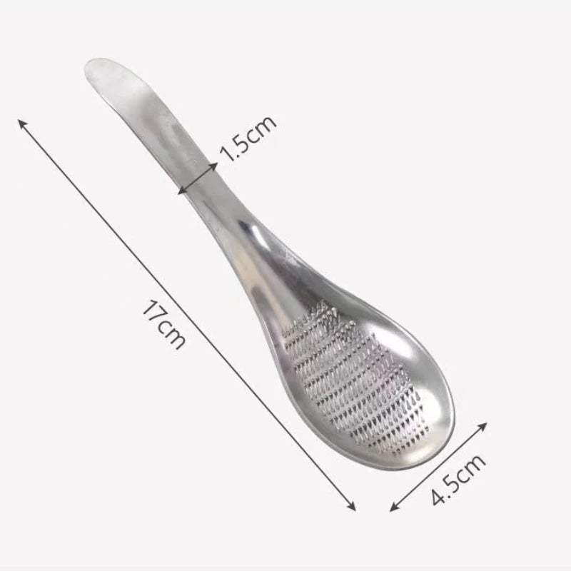Stainless Steel Garlic Ginger Grater Spoon - Root Vegetable Grinder