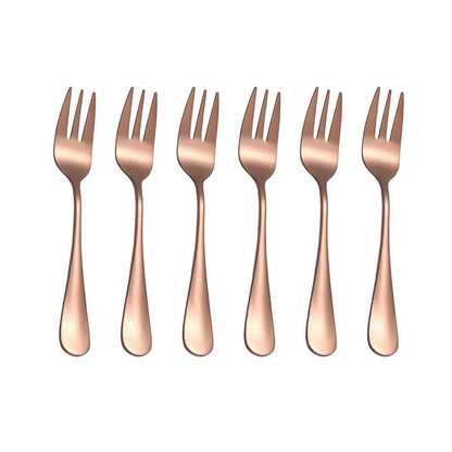 6-Piece Stainless Steel Fruit Dessert Forks Small Cutlery Set