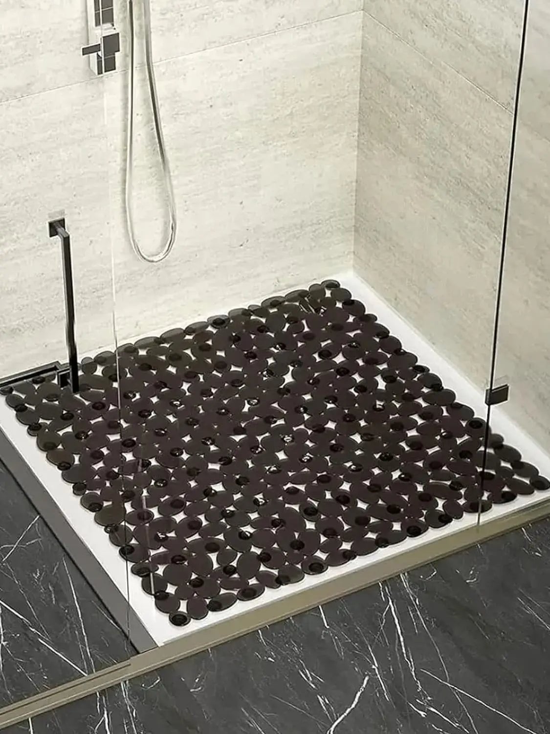 Square Non Slip Shower Mat 53x52cm Suction Cups Drain Holes Bath