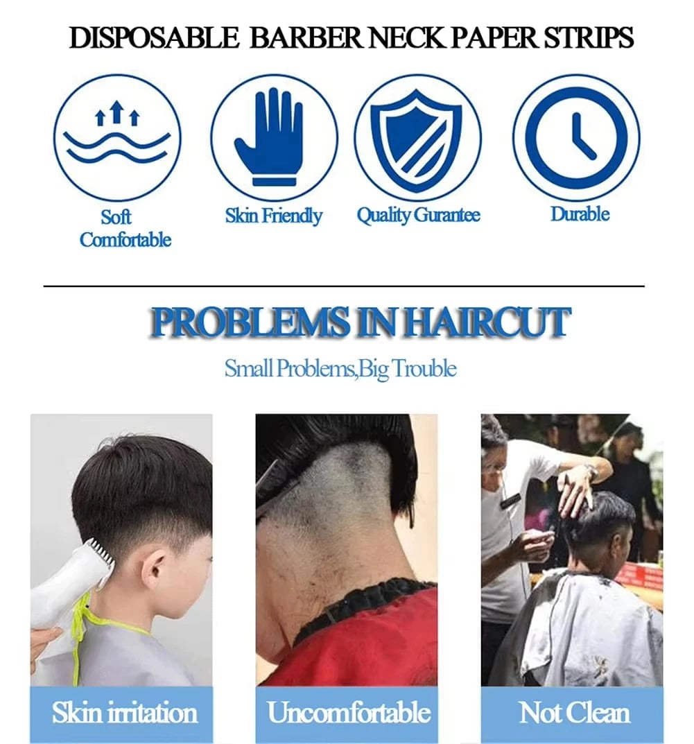 Professional Neck Paper Collar Roll Set - Barber Salon Hairdresser