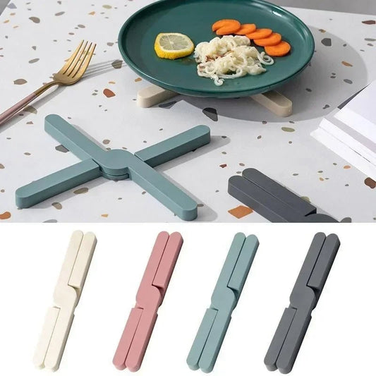 X-Shaped Foldable Silicone Trivet Mat Heat Resistant Hot Pot Holder