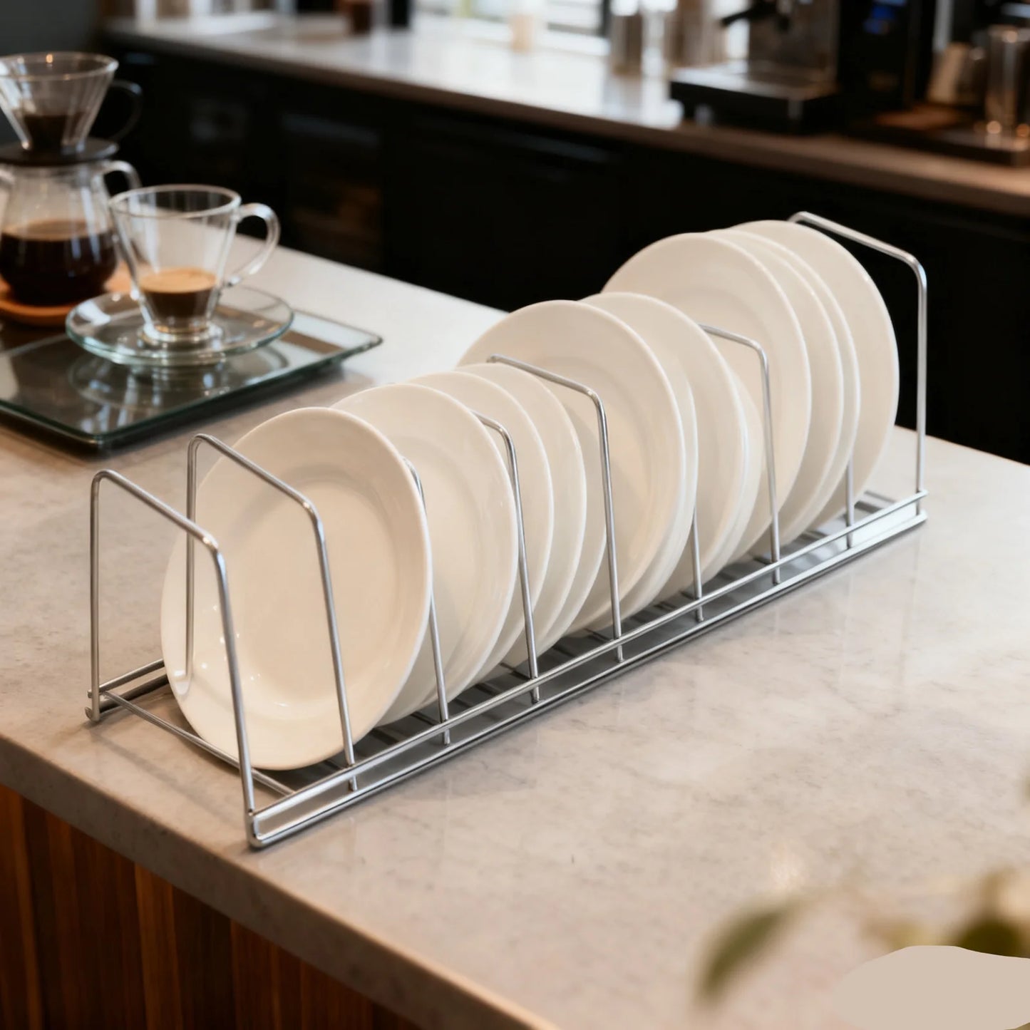 Stainless Steel Kitchen Bowl Organizer Thick Wall Dish Storage Rack