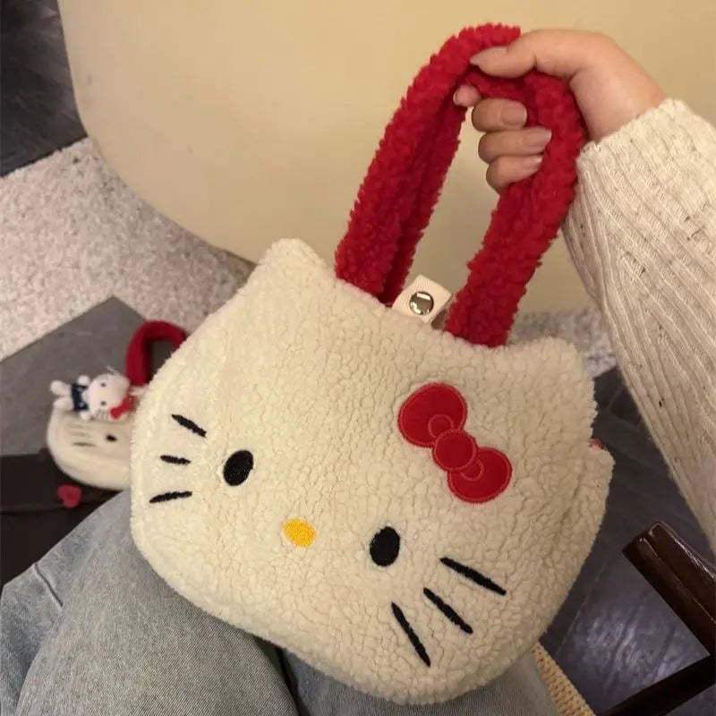 Hello Kitty Plush Shoulder Bag - Large Capacity Anime Handbag