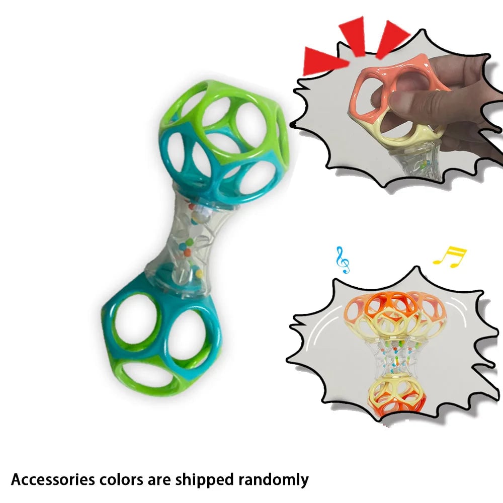 Baby Teether Rattle Barbell Toy - Safe BPA-Free 3+ Months