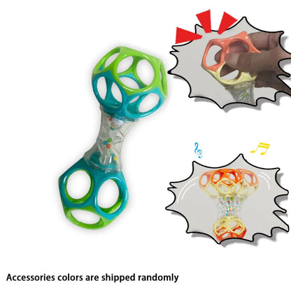 Baby Teether Rattle Barbell Toy - Safe BPA-Free 3+ Months