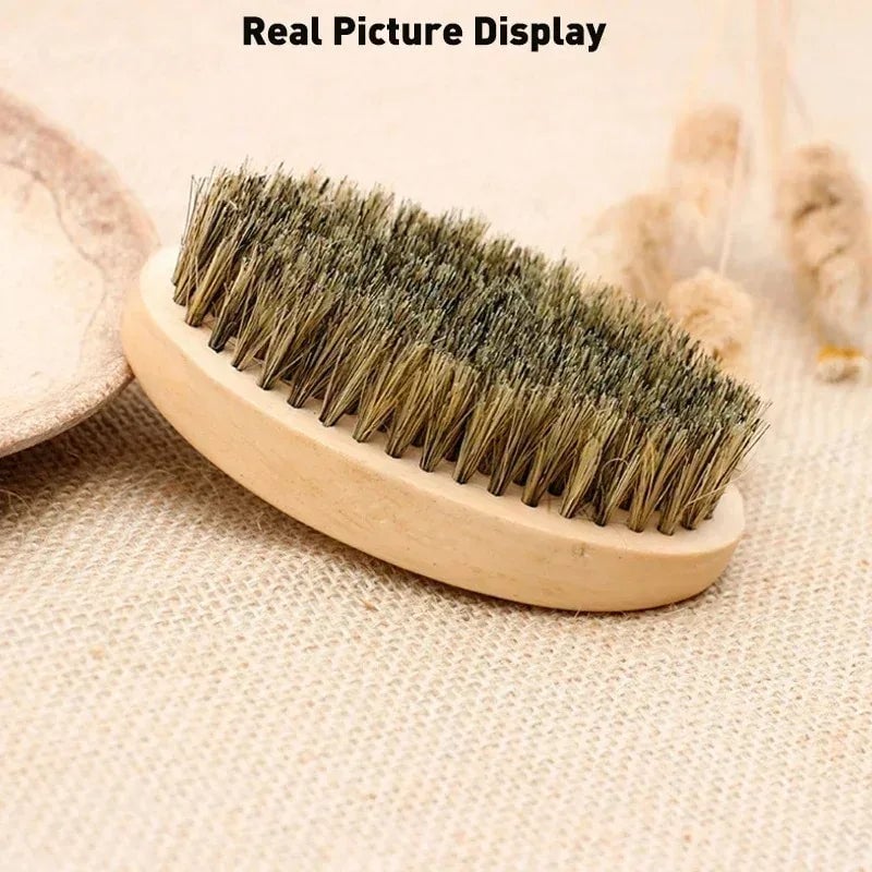 Professional Boar Bristle Wood Handle Beard Shaving Brush Kit