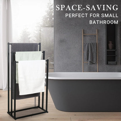 Vertical Metal Towel Rack - Non-Perforated Hanging Rod Bathroom