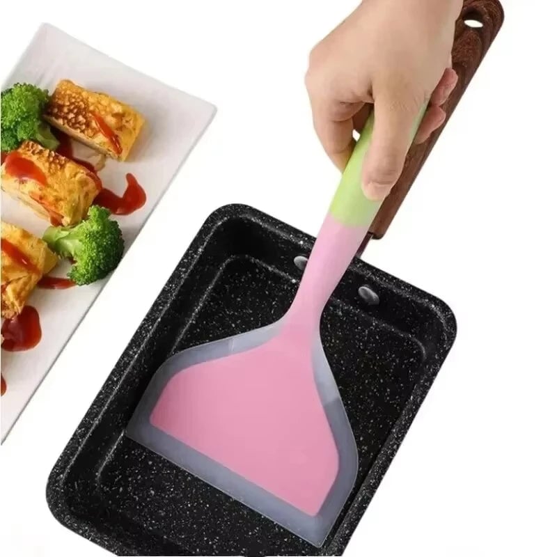 High Heat Silicone Cooking Spatula - Wide Pancake Flipper Scraper