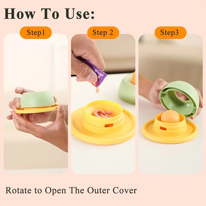 Interactive Cat Licking Food Toy Anti-Slip Slow Feeder Plate
