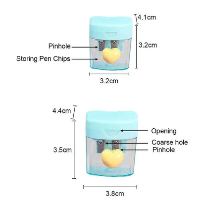 Cartoon Pencil Sharpener Single/Double Hole Student School Office