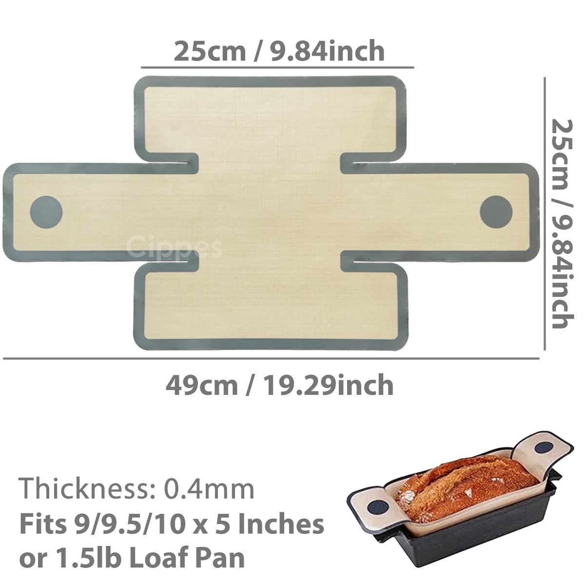 Silicone Bread Loaf Pan Liners 9x5 Inch Reusable Nonstick Mats