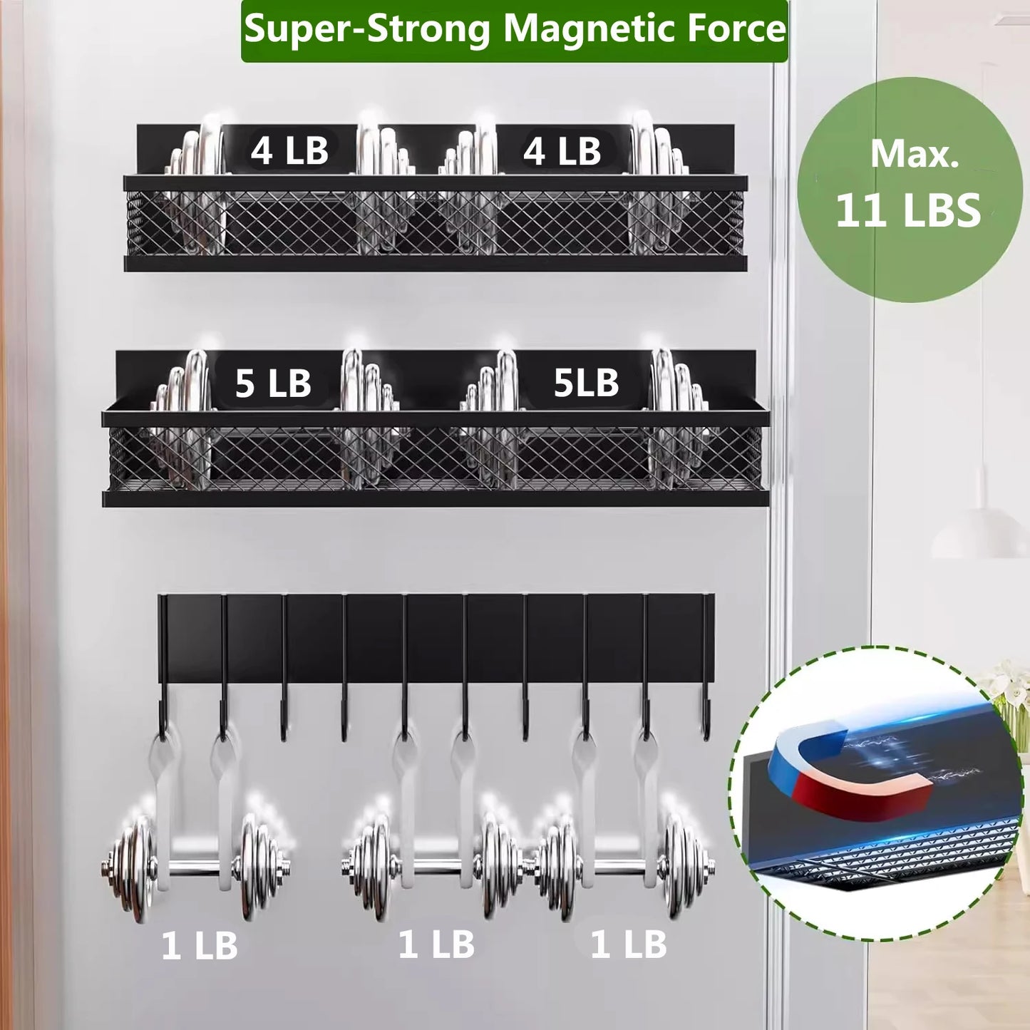 Magnetic Spice Rack Refrigerator Storage Organizer Kitchen Shelf