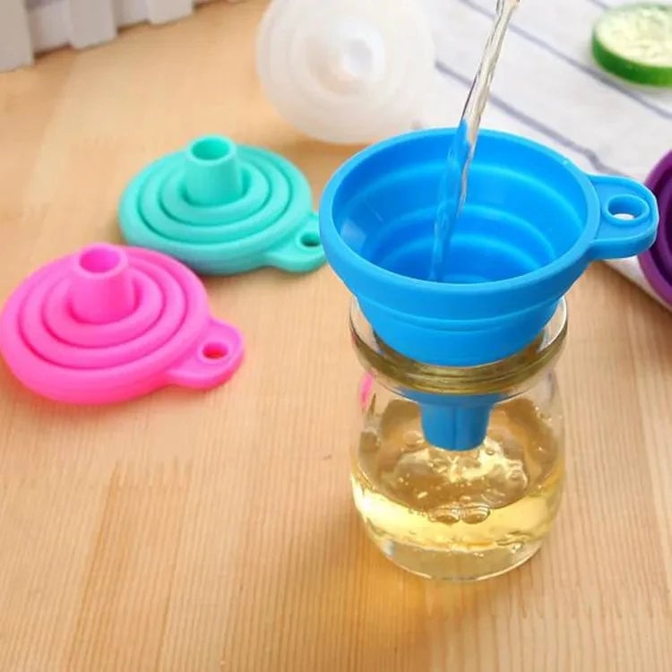 Mini Foldable Silicone Funnel - Collapsible Portable Kitchen Tool
