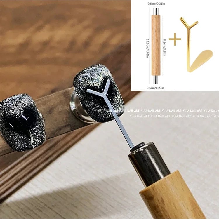 Cat Eye Nail Magnet Set - Y Shape Wire Heart Ingot Design Tools